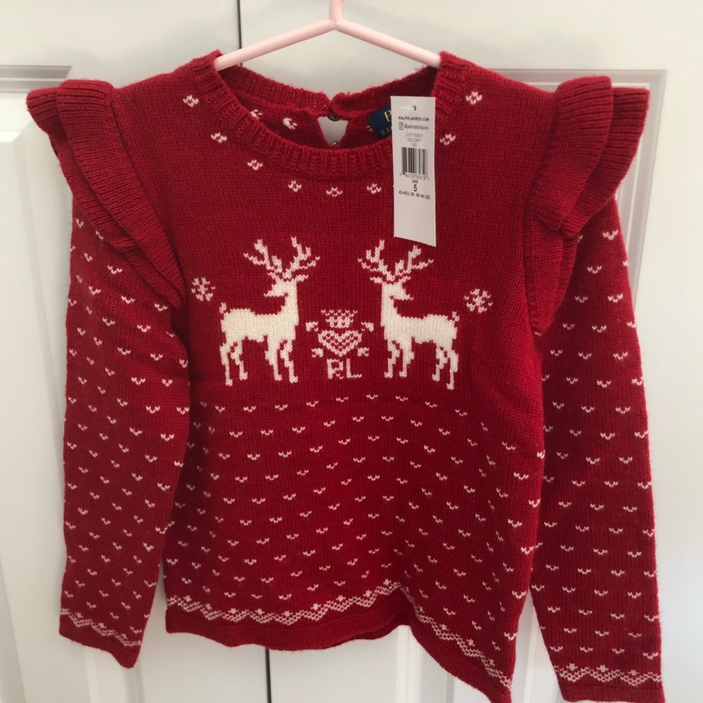 NWT Polo Girl’s red sweater, 5T
